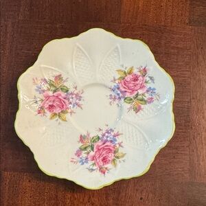 Paragon Fine Bone China Floral Teacup Saucer Plate with Pink Roses